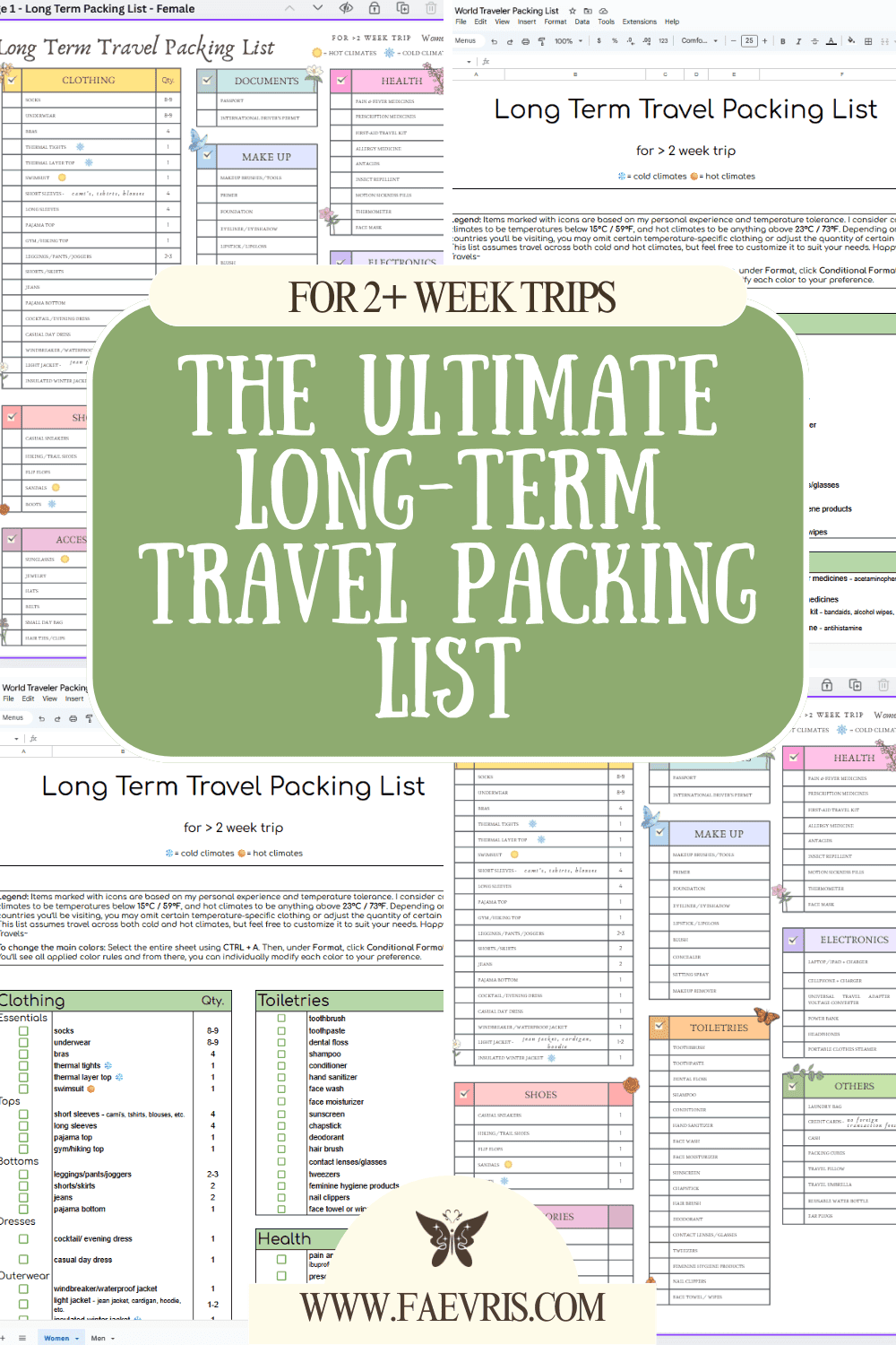 The Free Ultimate Long Term Travel Packing List